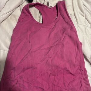 Yogalicious Ribbed Pink Tank Top